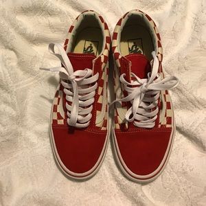 Red Checkerboard Old Skools Vans